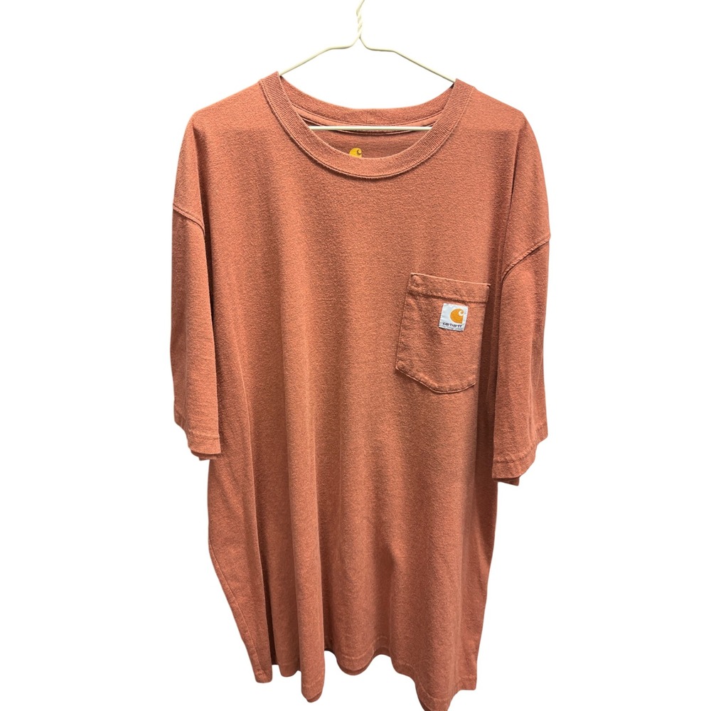 Carhartt Pocket T-Shirt 2XL Original Fit K87 Rust Short Sleeve Rugged Skater Y2K